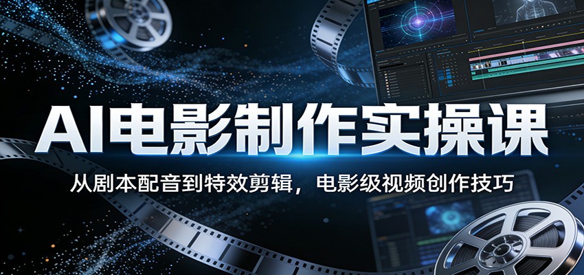 AI电影制作实操课：从剧本配音到特效剪辑，电影级视频创作技巧-DE云网创