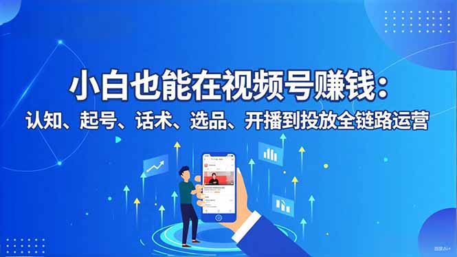 小白也能在视频号赚钱：认知、起号、话术、选品、开播到投放全链路运营-DE云网创