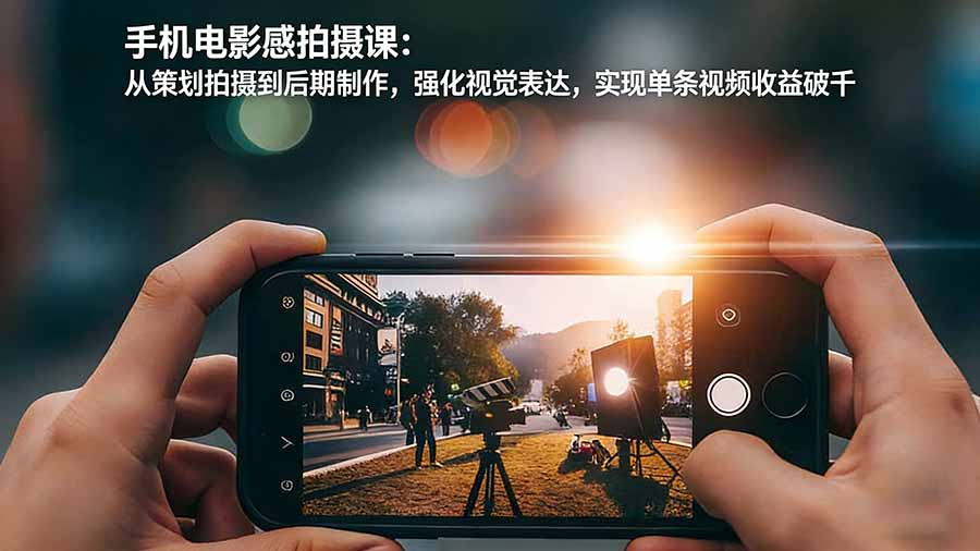 手机电影感拍摄课：从策划拍摄到后期制作，强化视觉表达，实现单条视频收益破千插图