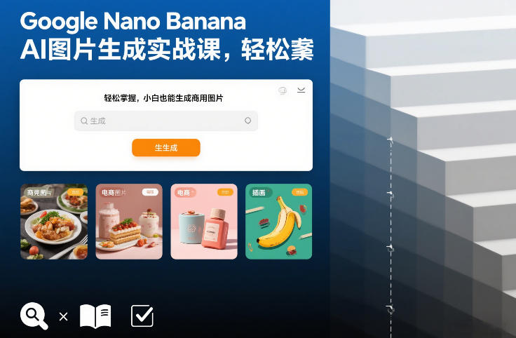 Google Nano Banana AI图片生成实战课，轻松掌握，小白也能生成商用图片-DE云网创