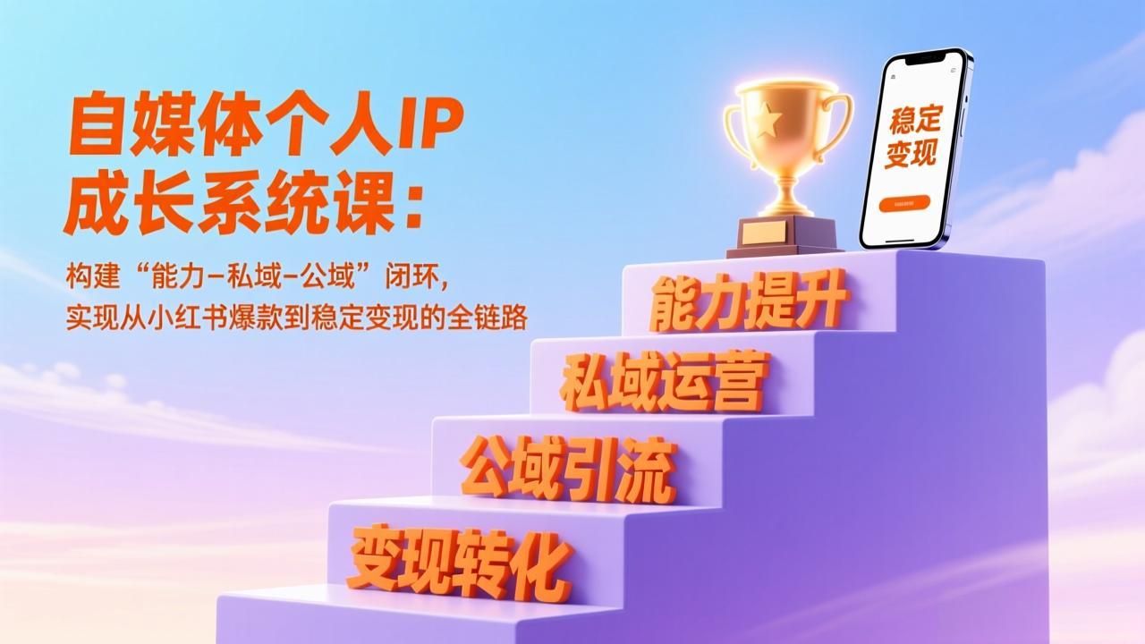 自媒体个人IP成长系统课:构建“能力-私域-公域”闭环,实现从小红书爆款到稳定变现的全链路插图 自媒体个人IP成长系统课:构建“能力-私域-公域”闭环,实现从小红书爆款到稳定变现的全链路插图