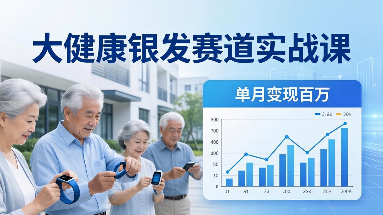 大健康银发赛道实战课：拆解视频号线索型 IP 单月变现百万逻辑，教你精准获客高效变现-DE云网创