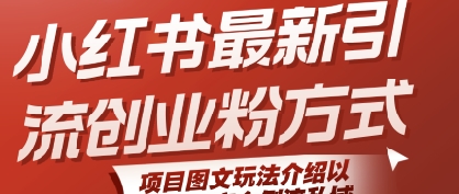 小红书最新引流创业粉方式，项目图文玩法介绍以及如何安全倒流私域-DE云网创