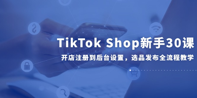 （14960期）TikTok Shop新手30课，开店注册到后台设置，选品发布全流程教学-DE云网创