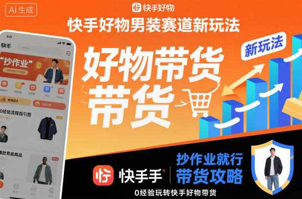 快手好物男装赛道新玩法，抄作业就行，0经验玩转快手好物带货-DE云网创