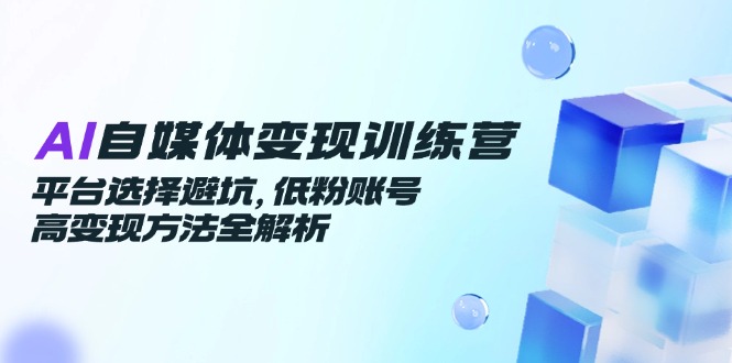 （14966期）AI自媒体变现训练营，平台选择避坑，低粉账号高变现方法全解析-DE云网创