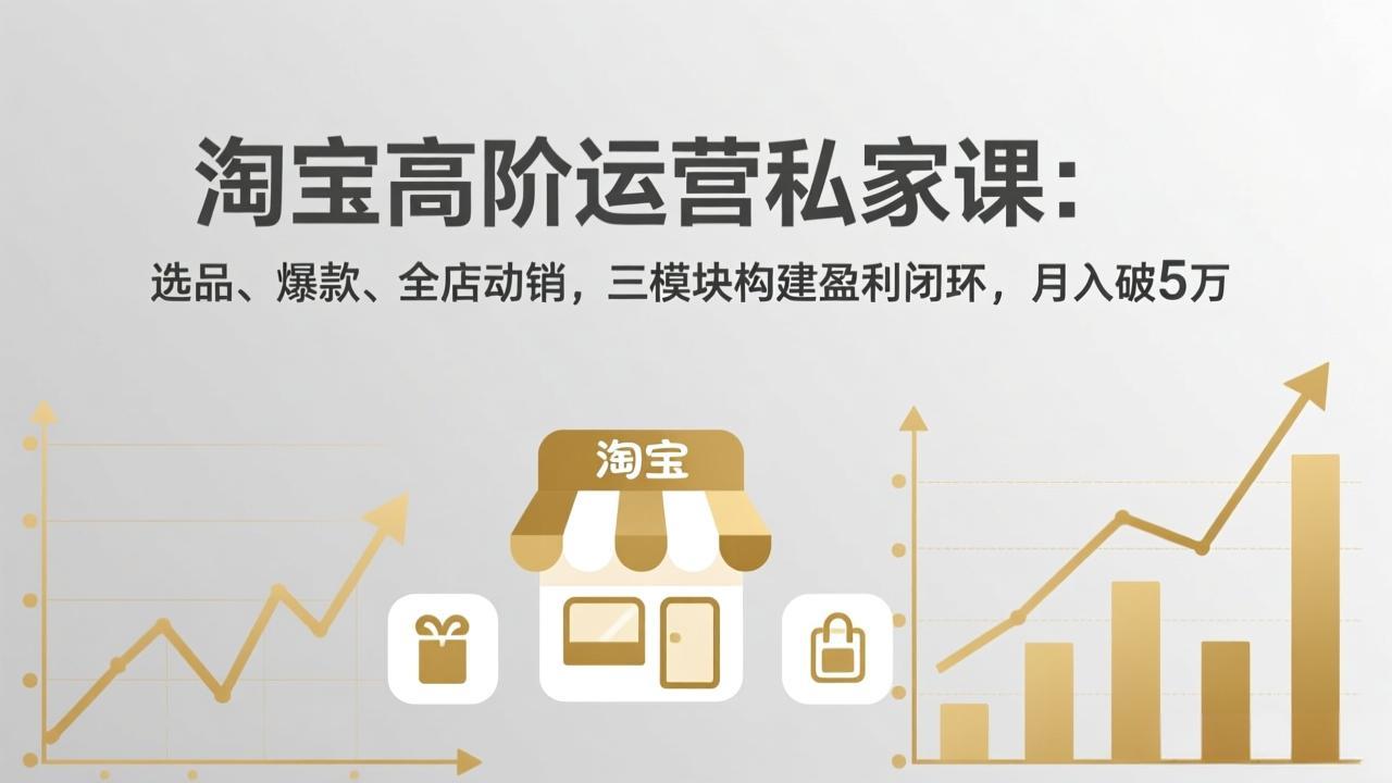 淘宝高阶运营私家课：选品、爆款、全店动销，三模块构建盈利闭环，月入破5万(更新26年2月-DE云网创