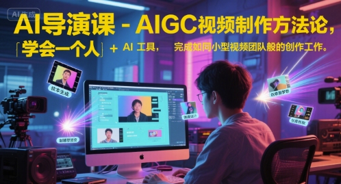 AI导演课-AIGC视频制作方法论，学会一个人+AI工具，完成如同小型视频团队般的创作工作，实现导演梦-DE云网创