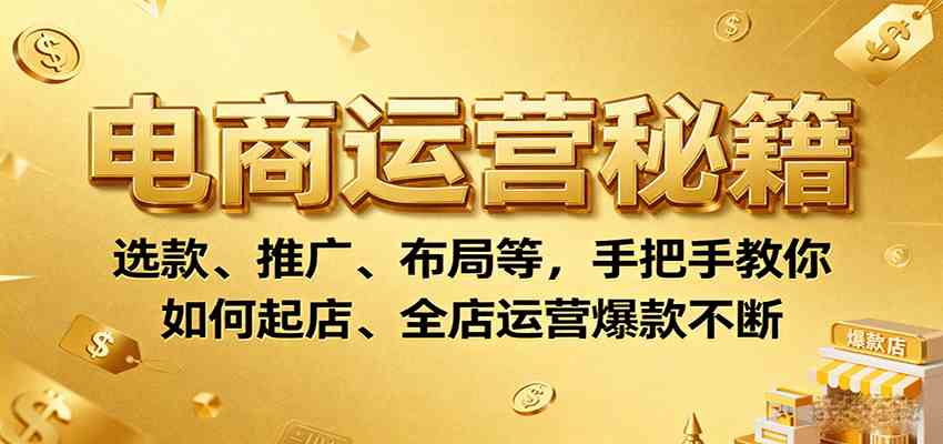 电商运营秘籍：选款、推广、布局等，手把手教你如何起店、全店运营爆款不断-DE云网创