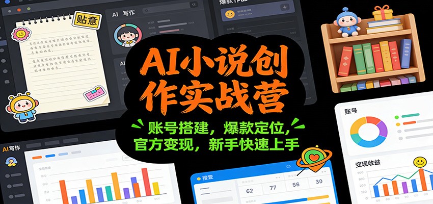 AI小说创作实战营:账号搭建,爆款定位,官方变现,新手快速上手-DE云网创