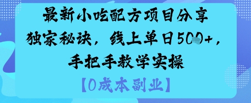 最新小吃配方项目分享独家秘诀，线上单日5张，手把手教学实操-DE云网创