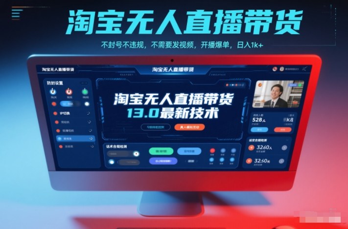 淘宝无人直播带货13.0最新技术,不封号不违规,不需要发视频,开播爆单,日入1k+【揭秘】插图 淘宝无人直播带货13.0最新技术,不封号不违规,不需要发视频,开播爆单,日入1k+【揭秘】