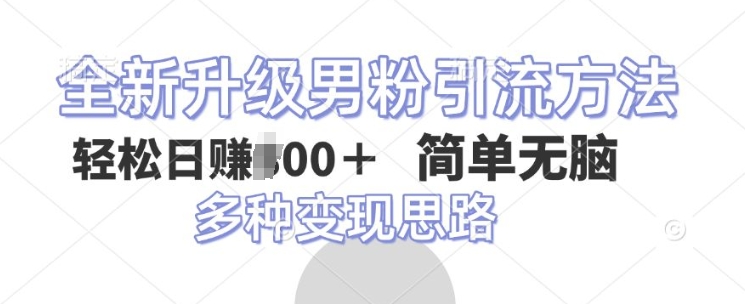 全新升级男粉引流方法，不需要真人出境，不需要你有才艺，二创风格 简单暴力-DE云网创