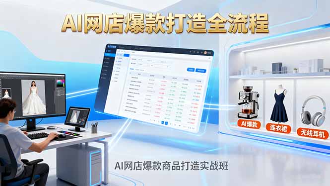 AI网店爆款商品打造实战班：AI技术实现商品图智能处理，快速搭建AI网店-DE云网创