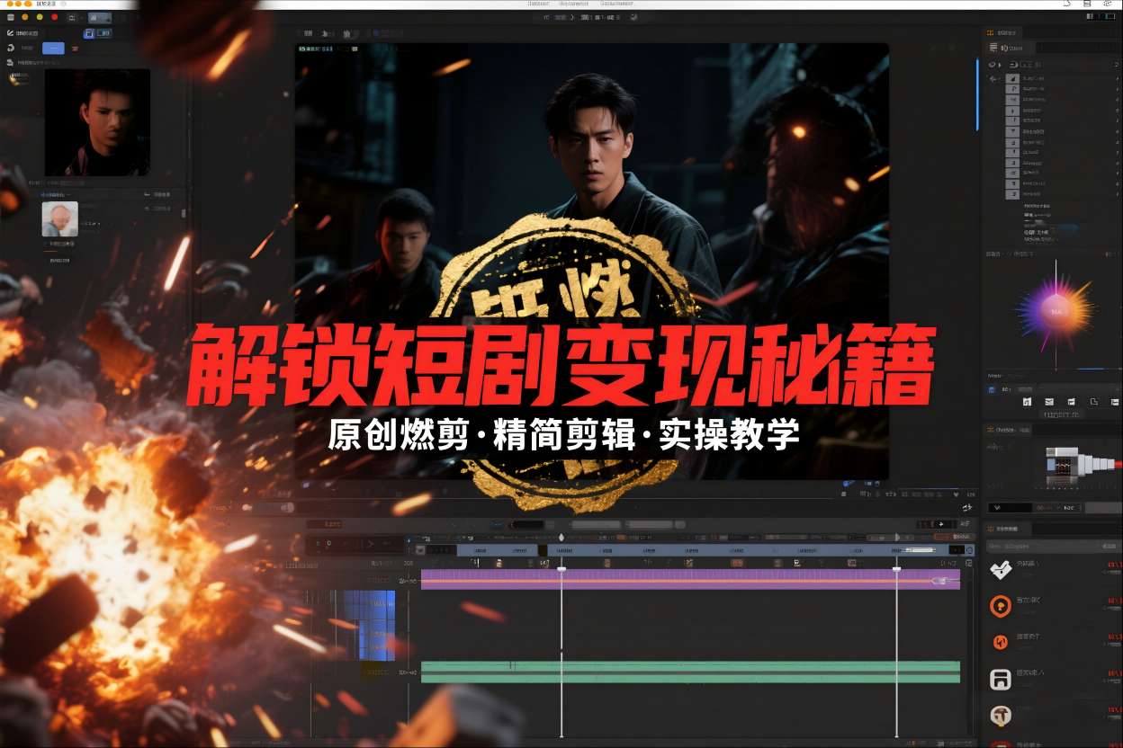 短剧拉新之原创燃剪精简剪辑实操课，解锁短剧变现秘籍-DE云网创