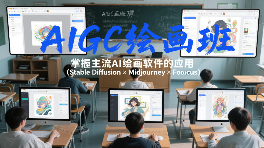 AIGC绘画班，掌握主流Ai绘画软件的应用(Stable Diffusion x Midjourney x Fooocus)-DE云网创