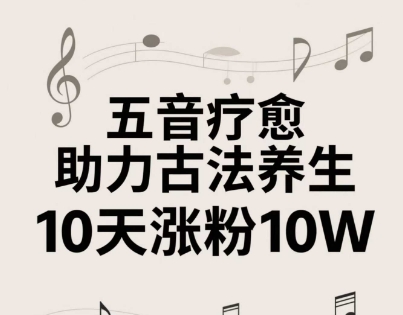 古法五音养生教程，五音疗愈的视频的制作方法，2-4小时就能学会，作者10天涨粉10W-DE云网创