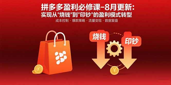 （15771期）拼多多盈利必修课-8月更新：突破运营瓶颈 实现从烧钱到印钞的盈利模式转型-DE云网创