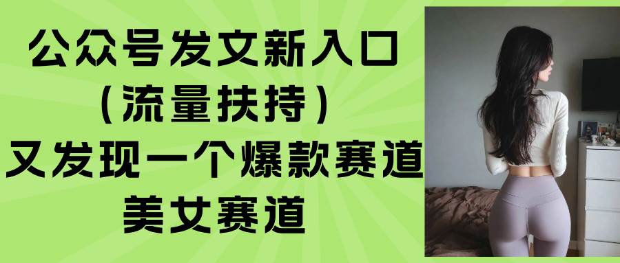 （15781期）公众号发文新入口（流量扶持），又发现一个爆款赛道：美女赛道-DE云网创