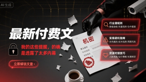 最新付费文：我的这些提醒，的确是透露了太多内幕-DE云网创