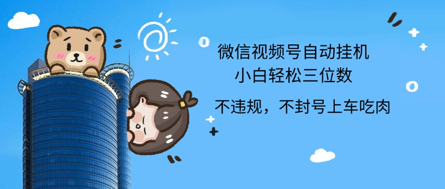 2024最新微信视频号挂机小白轻松日入三位数-DE云网创