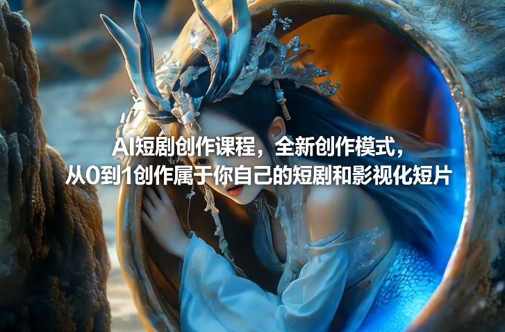 AI短剧创作课程,全新创作模式,从0到1创作属于你自己的短剧和影视化短片-DE云网创