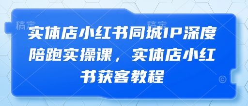 实体店小红书同城IP深度陪跑实操课，实体店小红书获客教程-DE云网创