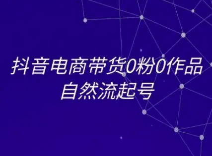 抖音电商带货0粉0作品自然流起号，抖音电商教程-DE云网创