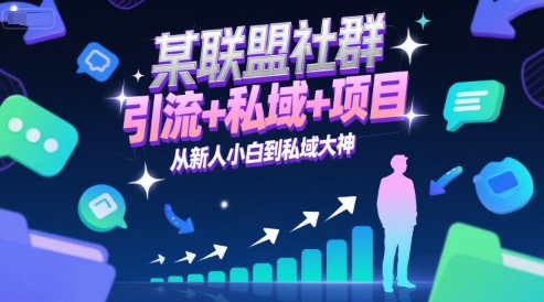 某联盟社群，引流+私域+项目，从新人小白到私域大神-DE云网创