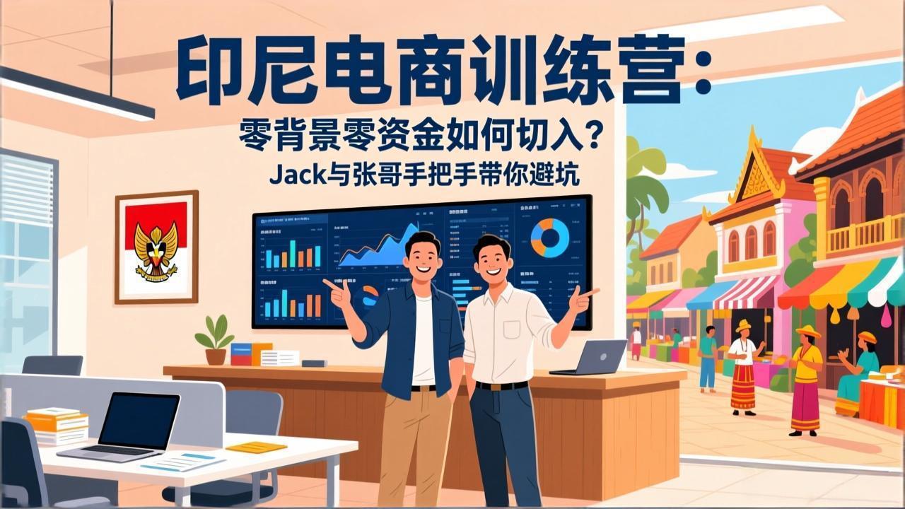 印尼电商训练营:零背景零资金如何切入?Jack与张哥手把手带你避坑-DE云网创