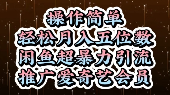 闲鱼超暴力引流推广爱奇艺会员，操作简单，轻松月入5位数-DE云网创