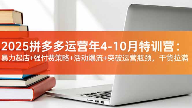 2025拼多多运营年4-10月特训营：暴力起店+强付费策略+活动爆流+突破运营瓶颈，干货拉满-DE云网创