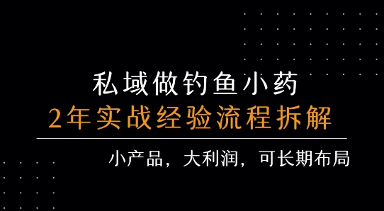 私域做钓鱼小药 每单利润3张+ 详细流程拆解-DE云网创
