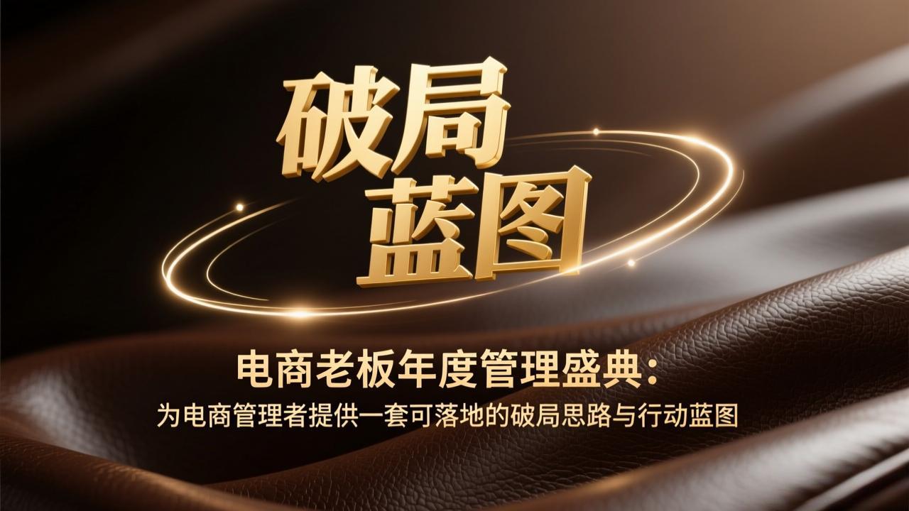 电商老板年度管理盛典:为电商管理者提供一套可落地的破局思路与行动蓝图-DE云网创