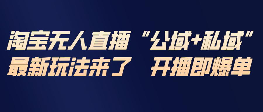 淘宝无人直播最新玩法，包含私域和公域两种玩法-DE云网创