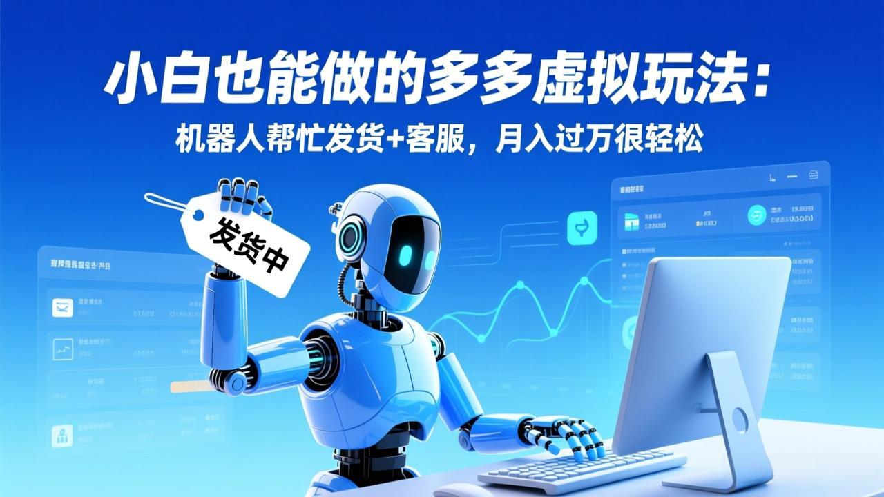 小白也能做的多多虚拟玩法：机器人帮忙发货+客服，月入过万很轻松-DE云网创