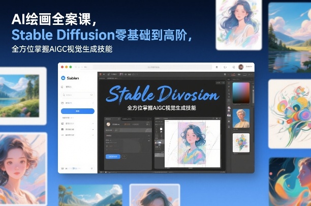 AI绘画全案课,Stable Diffusion零基础到高阶,全方位掌握AIGC视觉生成技能插图 AI绘画全案课,Stable Diffusion零基础到高阶,全方位掌握AIGC视觉生成技能