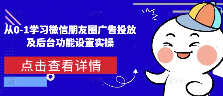 从0-1学习微信朋友圈广告投放及后台功能设置实操-DE云网创