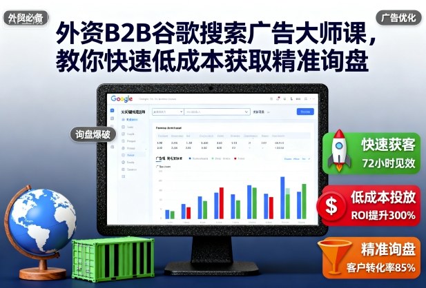 外资B2B谷歌搜索广告大师课，教你快速低成本获取精准询盘-DE云网创
