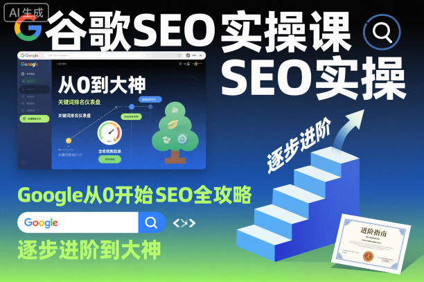 谷歌SEO实操课，Google从0开始SEO全攻略，逐步进阶到大神-DE云网创