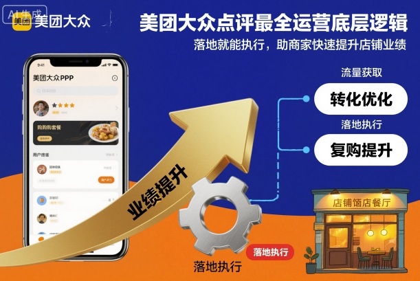 美团大众点评最全运营底层逻辑，落地就能执行，助商家快速提升店铺业绩-DE云网创