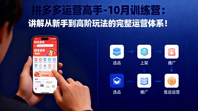 拼多多运营高手-10月训练营：讲解从新手到高阶玩法的完整运营体系！-DE云网创