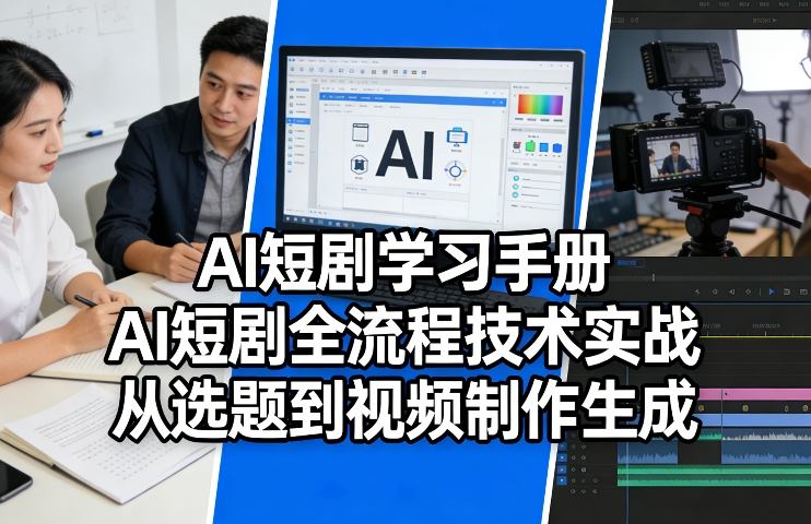 AI短剧学习手册,AI短剧全流程技术实战,从选题到视频制作生成-DE云网创