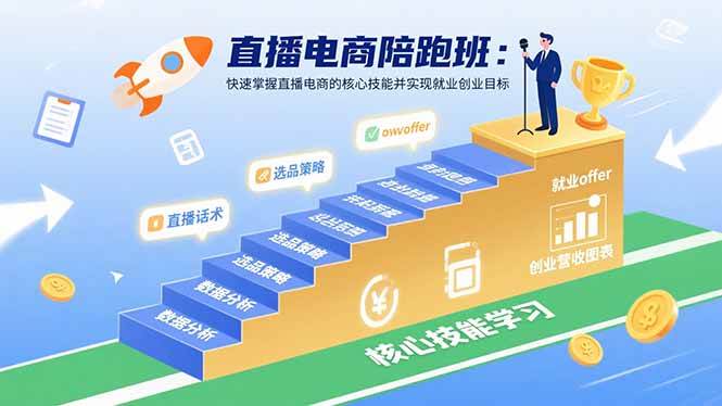 （15900期）直播电商陪跑班：快速掌握直播电商的核心技能并实现就业/创业目标-DE云网创