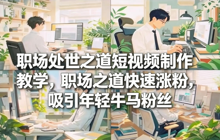 职场处世之道短视频制作教学，职场之道快速涨粉，吸引年轻牛马粉丝-DE云网创