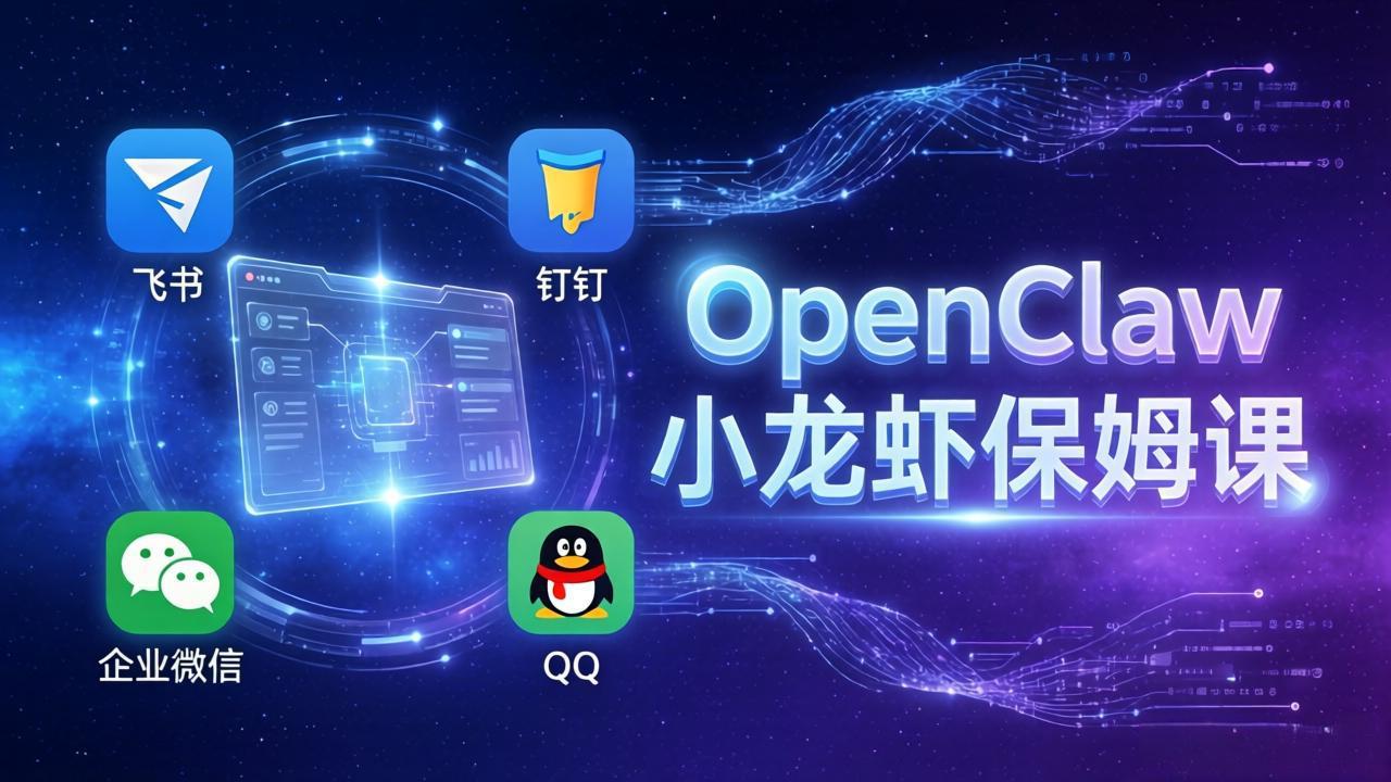 OpenClaw小龙虾保姆课: Windows/macOS/Linux/Docker全系统安装,飞书+钉钉+企业微信+QQ 全接入插图 OpenClaw小龙虾保姆课: Windows/macOS/Linux/Docker全系统安装,飞书+钉钉+企业微信+QQ 全接入插图