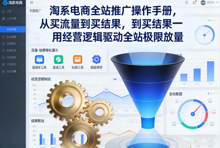 淘系电商全站推广操作手册,从买流量到买结果一用经营逻辑驱动全站极限放量-DE云网创