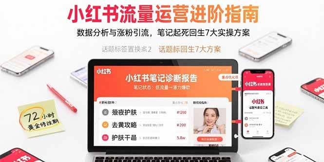 （15827期）小红书流量运营进阶指南，数据分析与涨粉引流，笔记起死回生7大实操方案-DE云网创