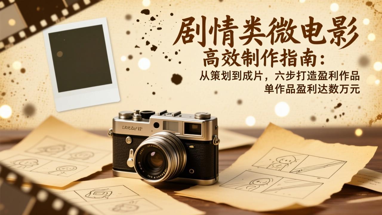 剧情类微电影高效制作指南：从策划到成片，六步打造盈利作品，单作品盈利达数万元-DE云网创