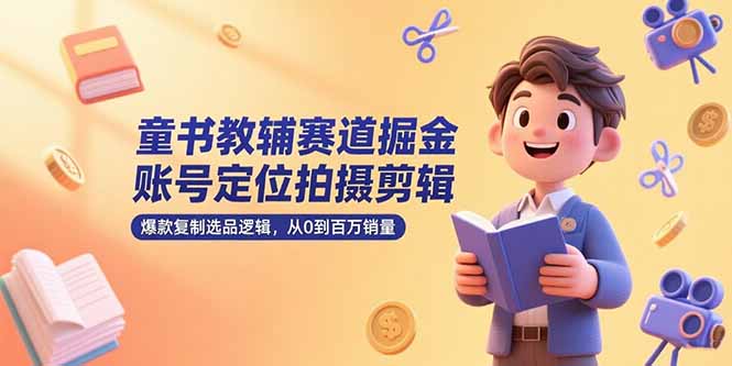 （15326期）童书教辅赛道掘金，账号定位拍摄剪辑，爆款复制选品逻辑，从0到百万销量-DE云网创